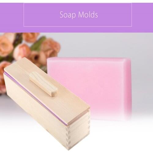 High Quality Eco-friendly 1200/900g Rectangle Silicone Soap Loaf Mold Wooden Box DIY Making Tools For Making Loaf Swirl Soap