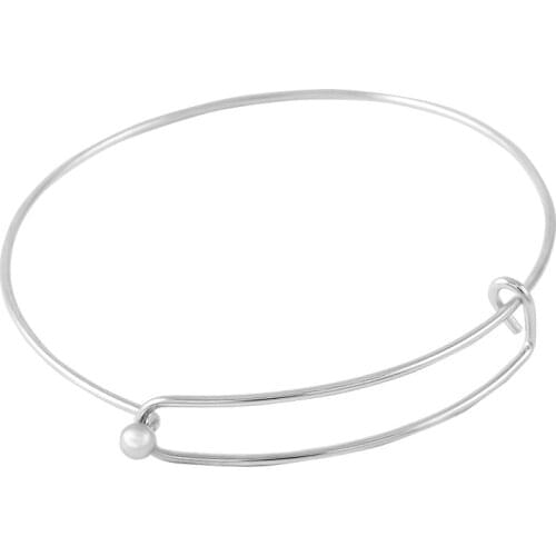 IJB0455 Top Quality High Polished Design Adjustable Expandable Wire Wrapped Bangle Bracelets Snap Button Bangles 25pcs/lot