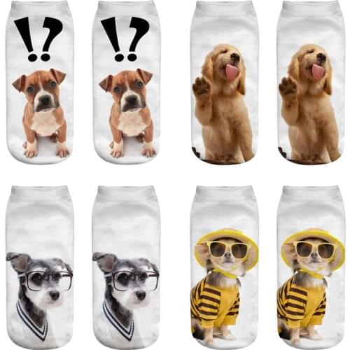 Dreamlikelin Kawaii Dog 3D Print Woman Socks 27 Styles Golden Retriever Schnauzer Cute Ankle Socks For Children