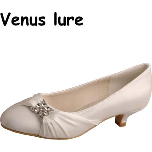 Womens Shoes Heels Low Pumps Round Toe Womens Evening Shoes Low Heel