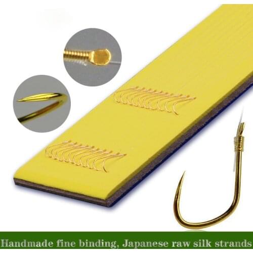 10 Pairs Hand-Tied High Quality Steel Fishing Hooks High Carbon Carp Handmade Finely Tied Fish Hook Finished Strand Double Hook