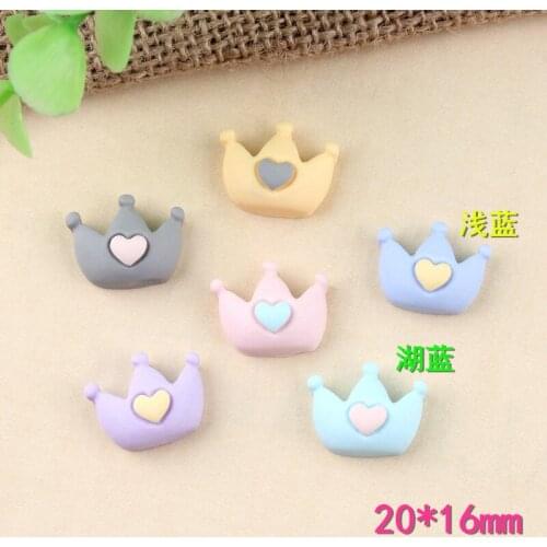 10pcs 20*16mm Crown charms imitation fabric high grade abrasive resin fittings Korean fashion headgear DIY material wholesale