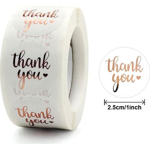 100-500pcs Labels 1inch Gold Foil Thank You Stickers For Wedding Pretty Gift Cards Envelope Sealing Label Stickers