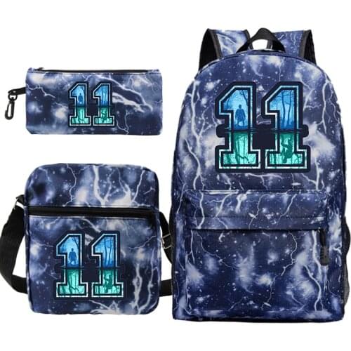Stranger Things School Backpack For College 3 Pcs Set Book Bags With Shoulder Bag Pencil Case Boys Girls Book Knapsacks Mochila