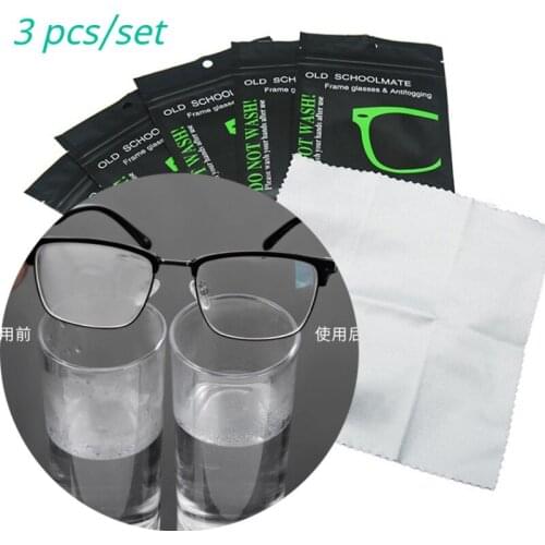 3 pcs reusable anti-fog wipe glasses pre-moistened anti-fog lens cloth defogging agent glasses wipe prevent glasses from fogging