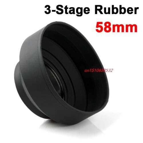 2pcs 58mm 3-Stage Rubber Lens Hood for 350D/400D/450D/1000D Rebel T2i T1i D3100 D3000 D5100D 5000 D7000 D7100 Sigma
