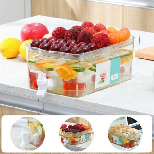 3500ml Water Jug With Faucet Cold Water Bottle Kettle TeaPot Lemon Juice Jugs Kitchen Drinkware Container Beverage Dispenser