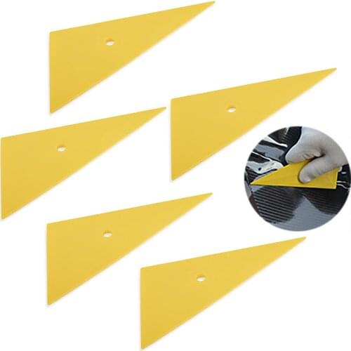 FOSHIO 5PCS Triangle Go Corner Vinyl Squeegee Carbon Fiber Film Car Wrapping Tools Window Sticker Tint Vinyl Wrap Tool Scraper