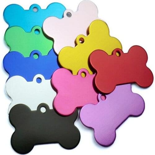 50pcs/Lot)Wholesale Dog Tags Pet Sign ID Customed Bone Double Sided Engraved Cat Name Personalized Tags(4 Sizes)Promotion
