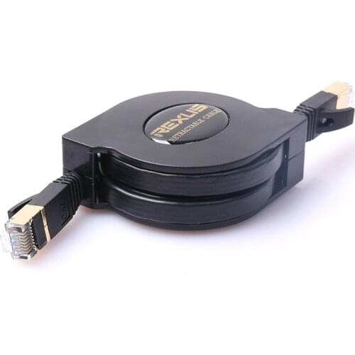 8-coreTwisted Pair Portable Notebook RJ45 Pure Copper Network Cable 1.5m 10G CAT7 Retractable Cable Flat Shielded Network Cable