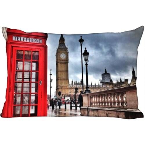 Custom Pillowcase London Street rectangle Zipper Pillow Throw Pillow Case Cover 45x35cm(One Side) Printed