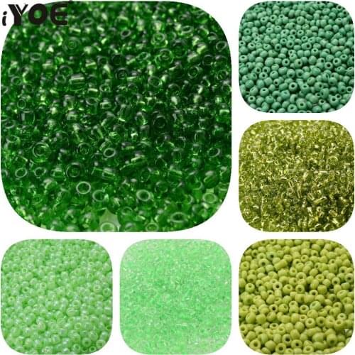 IYOE 300/600/1500pcs 3mm Green Charm Czech Glass Seed Beads DIY Bracelet Necklace Beads For Jewelry Making Accessories