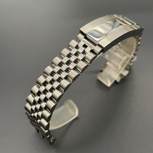 Classic 20mm Five Baht Belt Watch Strap Stainless Steel Silver Watch Band for RLX watch Top Quality Solid Steel Made Submariner