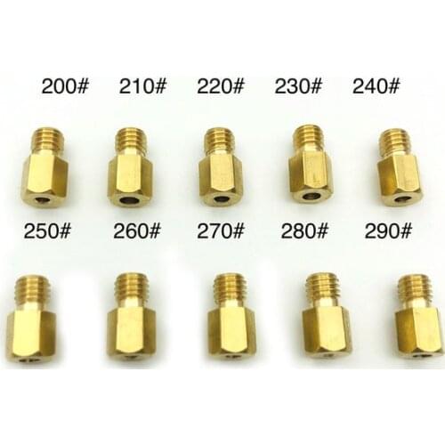 Pack of 10pcs Carburetor Main Jet Thread for DellOrto BGM Motoforce Carburetor Injector Nozzle Size 200-290