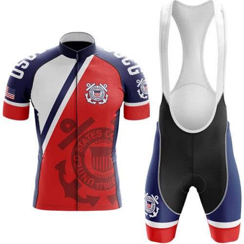 U.S. Coast Guard Cycling Sets Bike uniform Summer Cycling Jersey Set Road Bicycle Jerseys MTB Bicycle Wear Breathable