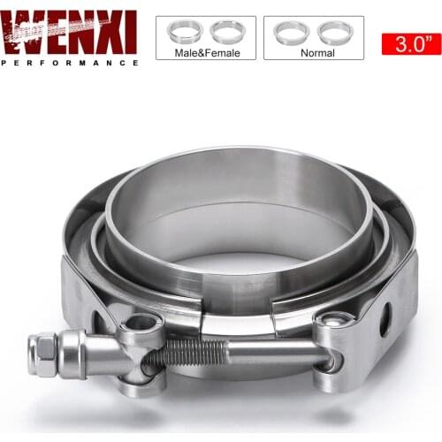 3" SUS 304 Steel Stainless Exhaust V Band Clamp Flange Kit QUICK RELEASE CLAMP Male Female FLANGE OR NORMAL TYPE