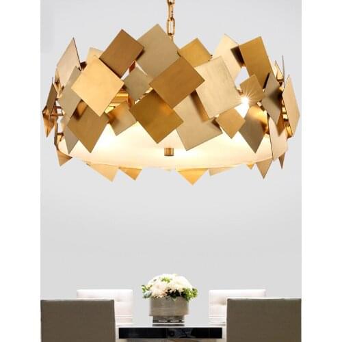 Postmodern creative chandelier Nordic minimalist atmosphere art villa bedroom living room dining room stainless steel lamp