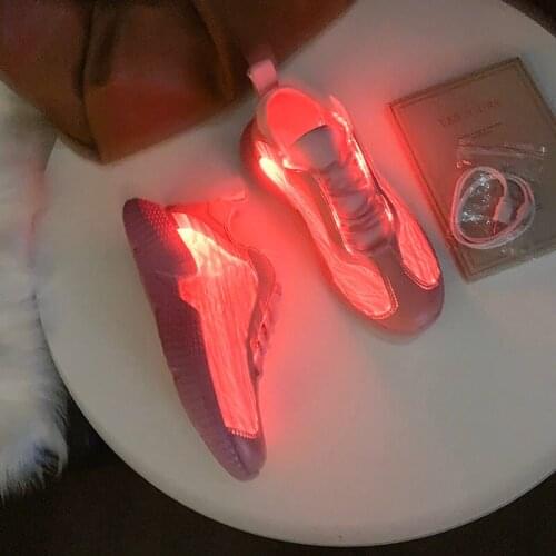 Nice New USB Luminous Sneakers Glowing Lights Up Shoes With Led Slippers Girls Illuminated Footwear women lady Dance shoes