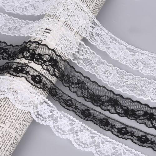 10yards White Black Embroidered Lace Ribbon Handmade DIY Craft Lace Trim Fabric For Knitting Materials Garment Dress Accessories