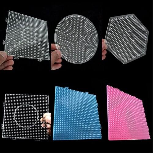 Mini DIY Puzzle Pegboard For Kids Children Craft Fuse Beads Puzzle Pegboards Patterns Home Decoration