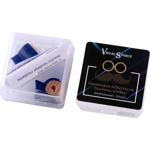 Men Training Wheel Beard Styling Tool Trimming Plastic Clips Wooden Handle DIY Moustache Salon Home Travel Professional Portable