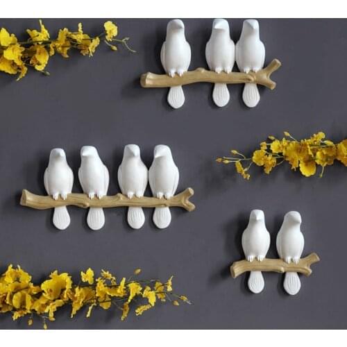 Modern Resin Bird Wall Hanger Wall Hanging Crafts Wall Decoration Livingroom Porch Clothing Store Wall Hook Wall Mural Craftwork
