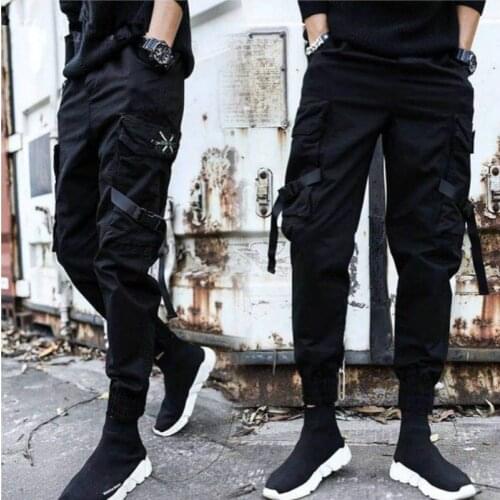 2020 New Mens Hip-hop Pants Street Wear Jogger Mens Black Harem Pants Multi-pocket Wild Mens Sports Pants Street Casual Pants