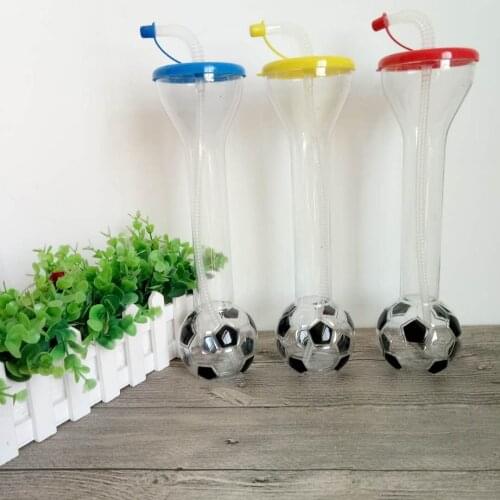 PET Pearl Milk Tea Burst Cola Beverage Space Singular 600ml Wedding Festival Childrens Straw FOOTBALL Water Bottle