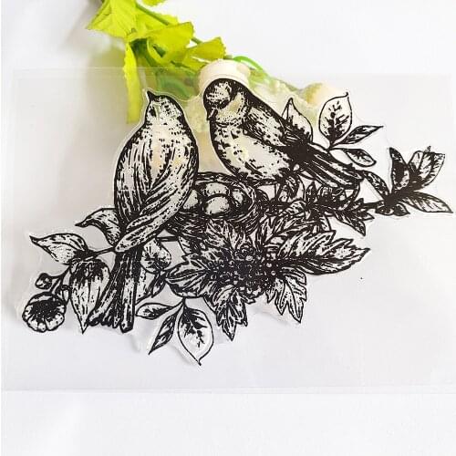 Two Birds Clear Stamps Rubber Silicone Seal for DIY Scrapbooking Card Making Album Decoroation Crafts