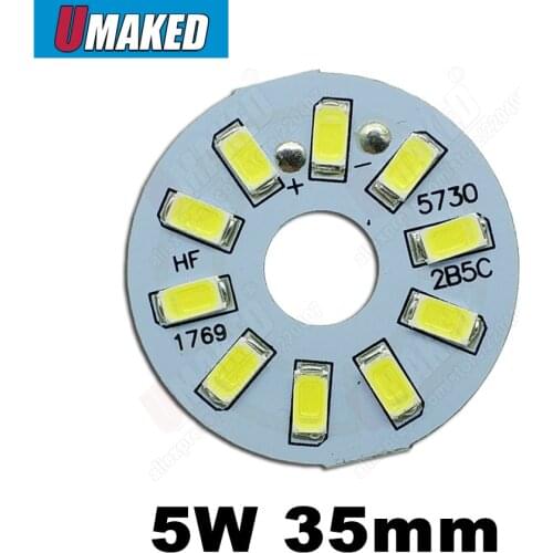 5W 35mm 550lm LED PCB with smd5730 chips installed, aluminum plate base for bulb light, ceiling light, LED lamps