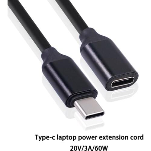 60W 3A Type-c Male To Female Extension Cable 0.2/1/1.5m Usb C Type-C Cord Gold-plated Extensor Adapter Wire