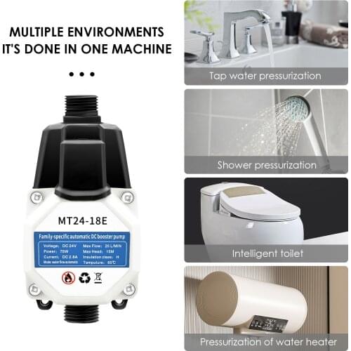 24V Water Pressure Water Pump Water Pressure Booster Pump Kit Shower Circulation System Self-priming For Bathroom Garden Kitchen