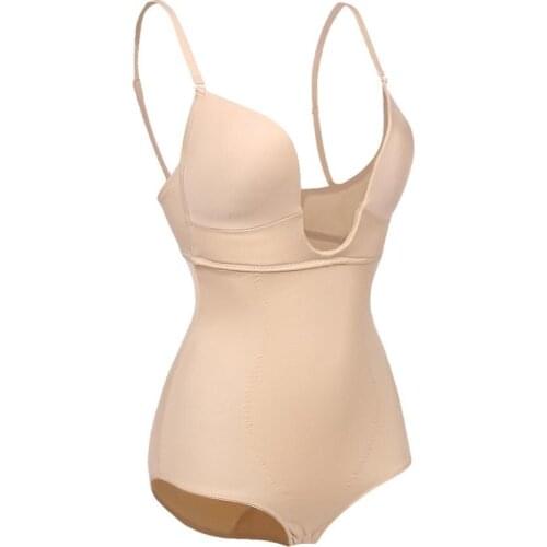 Woman Full Body Shaper Backless Compression Bodysuit U Bra Shaping Seamless Girdle Panties Butt Lifter Body Slim Shaper Modeling