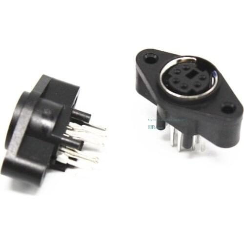 10PCS MDC/S Terminal connectors Mini PS2 Socket/din seat PS2 6P female seat straight-inserted with ear