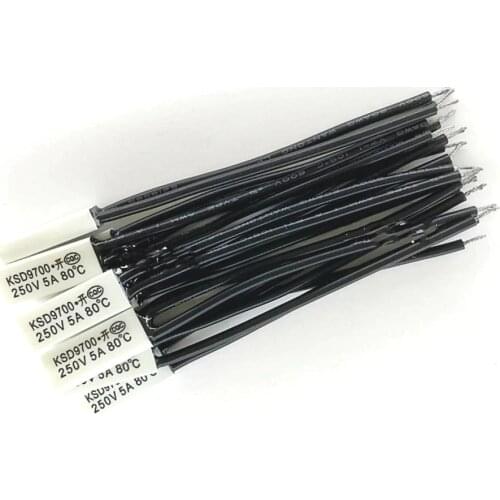 100PCS KSD9700 5A-plastic 250V 55C 60C 70C 80C 85C 90C 95C Normally Open Temperature Switch NO Thermostat Thermal Protector
