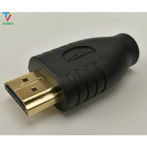 100pcs/lot Universal Standard HDMI Male Type A To Micro HDMI Type D Female Socket Adapter Converter Travel Power Charger Black