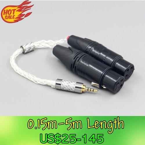 LN007723 16 Core 99% 7N OCC Copper Earphone Cable For 3.5m 2.5mm 4.4mm 6.5mm To Dual XLR 3 pole Female Cable