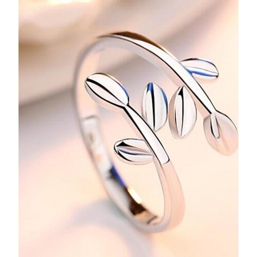 2020 New 100% 925 Sterling Silver Fashion Women Cute Branch Rings Size 5 6 7 Wonderful Gift For Girls Teen Lady DS555
