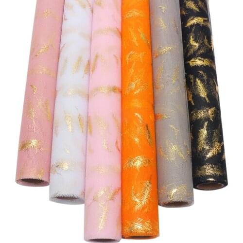 4.5meters Golden Bronzing Feather Gauze Bouquet Fresh Flower Packaging Gauze Fresh Flower Packaging Materials Yarn