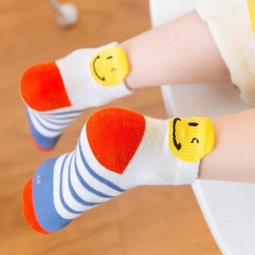 5 pairs\lot Summer High Quality Mesh Baby boys socks Cotton Cartoon Smile Design Kids Breathable Socks for spring infant girls