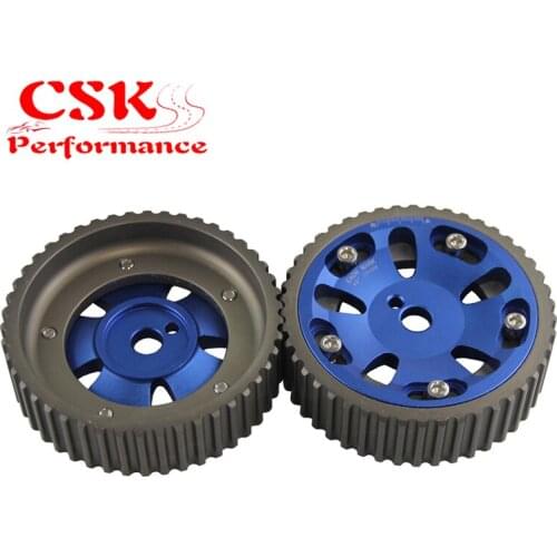 Aluminum Adjustable Cam Gears Pulley Fit For Mitsubishi 4G93 DOHC Lancer Mirage Blue