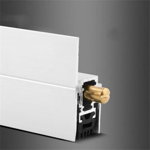 Custom Automatic Door Seals Hotel Home Wooden Door Bottom Sweep Seal Strip Aluminium Holder + Rubber Hotel Residential