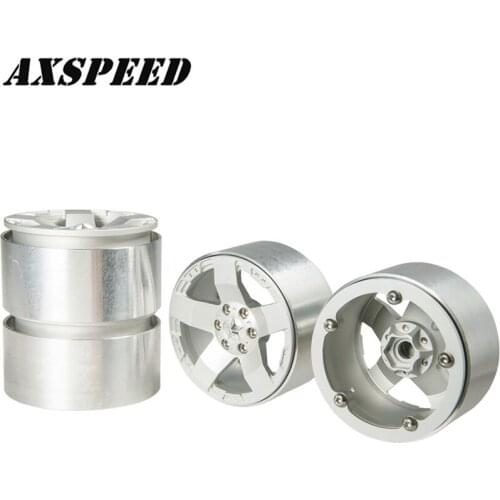 AXSPEED 2.2inch RC Car Wheel Rims Alloy Metal Beadlock Wheel Hubs for 1:10 RC Crawler Axial Wraith 90018 Parts