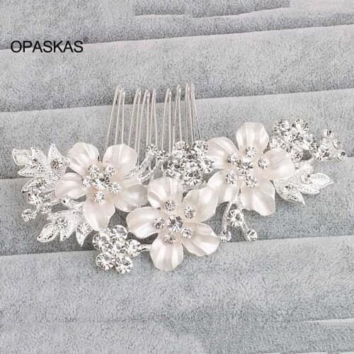 Flower Side Comb Alloy Hair Ornament Ancient Style Bridal Hair Piece Hair Accessories for Women and Girls PT