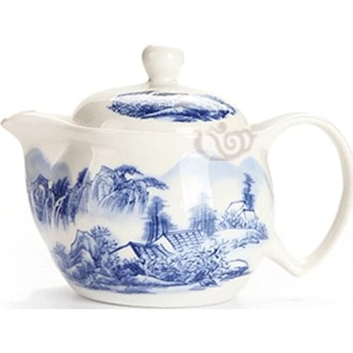 Jingdezhen Ceramic Teapot Large Blue And White Porcelain Teapot Single Pot Kung Fu Tea Set Teapot With Filter 50