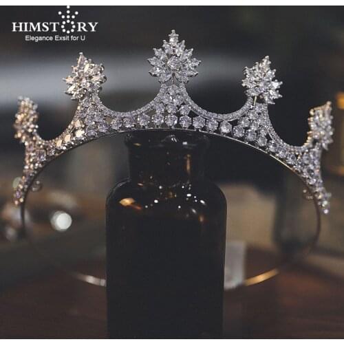 HIMSTORY Bridal Crown Wedding Party Headdress Sparkling Girls Hair Accessories Jewelry Princess Headband