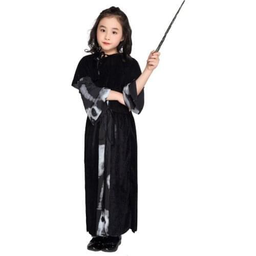 Carnival Halloween Bew Skeleton Parent-child Childrens Day Evil Cosplay Girl Dress Witch Perform Fancy Dress Costume for Kids