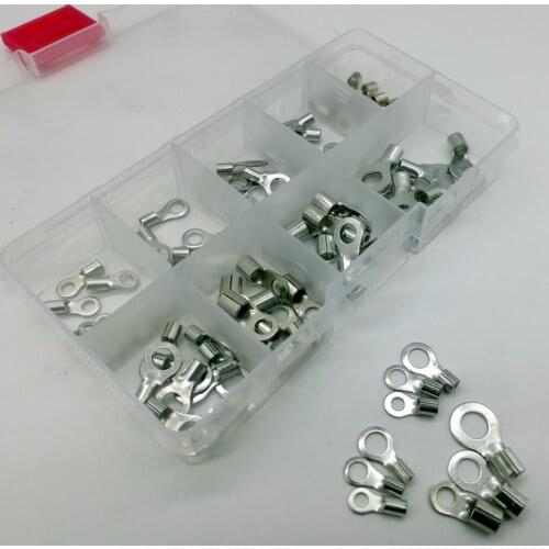 100-200pcs 9 kinds Cold naked terminal Non-Insulated Ring OT-type Terminals Assortment Kit Cable Wire Connector Crimp