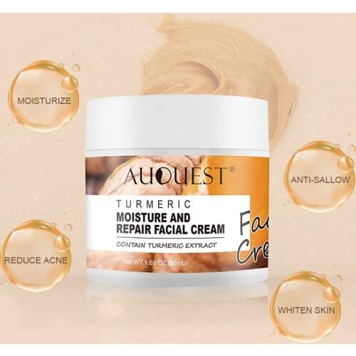Turmeric Facial Repair Cream Acne Treatment Face Lightening Against Acne Remover Cream Moisturizer Whitening Face Care 50g