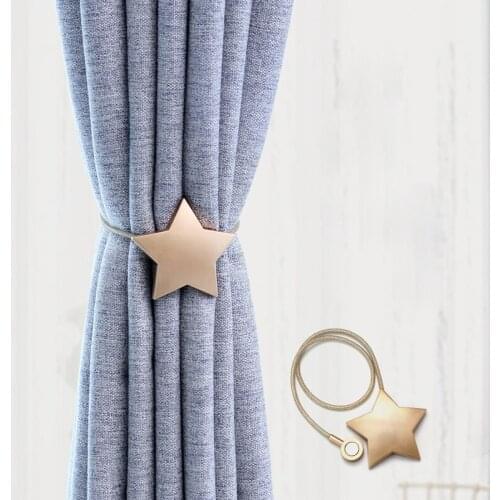 Metal Curtain Holder Magnetic Curtain Tieback Clip Home Accessories Star Curtain Buckle Modern Bedroom Decoration Ornaments Rope